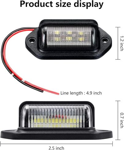 LED 16 PCS LED License Plate Light, 6 LEDs License Plate Lamp Set Courtesy Light Dome Cargo Lights for Truck SUV Van RV Trailer in Kuwait