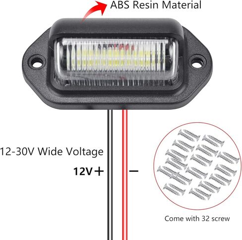 LED 16 PCS LED License Plate Light, 6 LEDs License Plate Lamp Set Courtesy Light Dome Cargo Lights for Truck SUV Van RV Trailer in Kuwait