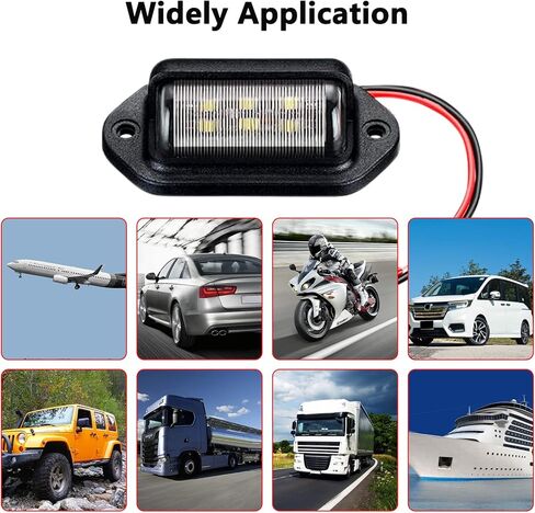 LED 16 PCS LED License Plate Light, 6 LEDs License Plate Lamp Set Courtesy Light Dome Cargo Lights for Truck SUV Van RV Trailer in Kuwait