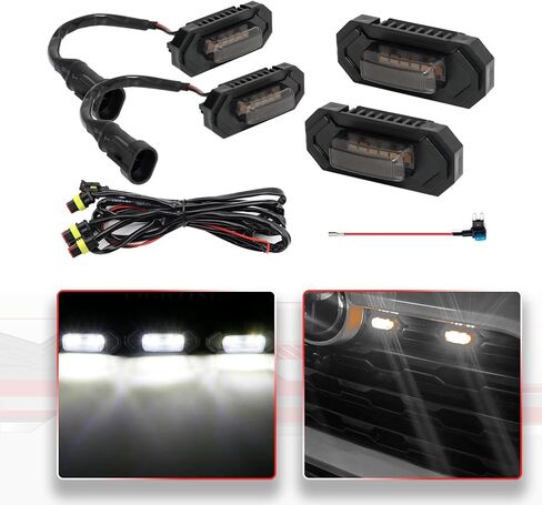 Smoked Shell White Light 4pcs RAV4 LED Grill Lights For Toyota RAV4 2019 2020 2021 2022 OEM Grille with Wiring Harness Grill Kit in Saudi Arabia