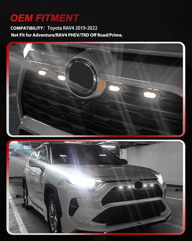 Smoked Shell White Light 4pcs RAV4 LED Grill Lights For Toyota RAV4 2019 2020 2021 2022 OEM Grille with Wiring Harness Grill Kit in Saudi Arabia