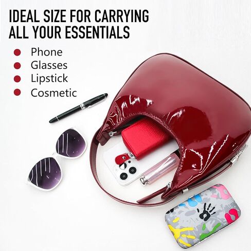 حقائب كتف هلالية للنساء من showyees - محفظة حمراء صغيرة Y2k بمقبض علوي وحقائب كتف هوبو تحت الإبط وحقيبة كلاتش in Kuwait