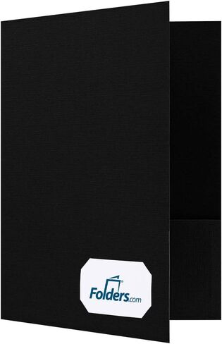 LUXPaper 9" x 12" Presentation Folders | Two Pocket | Front Cover Card Slits (Lower Right) | Deep Black Linen | 100lb. Cover | 50 Qty in Saudi Arabia