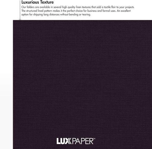 LUXPaper 9" x 12" Presentation Folders | Two Pocket | Front Cover Card Slits (Lower Right) | Deep Black Linen | 100lb. Cover | 50 Qty in Saudi Arabia