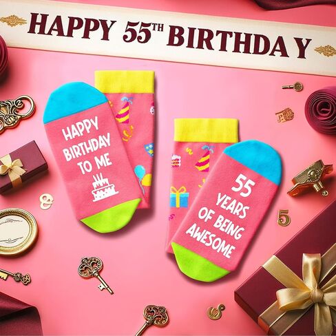 Zmart 55th Birthday Gifts Ideas for Women - Socks for 55 Year Olds, 55th Birthday Gifts for Her Him, Best Gifts for 55 Year Old Woman Man in Saudi Arabia
