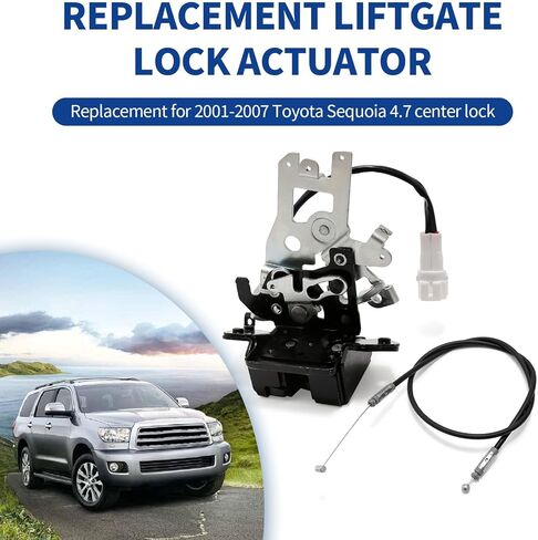 UOIENRT ليفتغيت قفل المحرك الخلفي مزلاج الباب استبدال لتويوتا سيكويا 4.7L 2001-2007 استبدال 69301-0C010، 64680-0C010، 693010C010، 646800C010، 931-861 in Kuwait