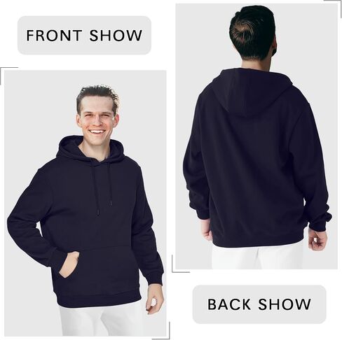 DEESPACE Men's Sweatshirts Soft Brushed Fleece Hoodie Pull on Sweatshirts Drawstring Hooded Sweatshirt (S-3XL) in Saudi Arabia