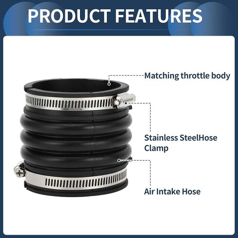 Air Intake Hose Tube with Clamps, No.17881AA010 for Toyota Camry 2002-2006 for Lexus ES330 V6 202 3.3L 2004-2006 Black, 1 Pc in Saudi Arabia