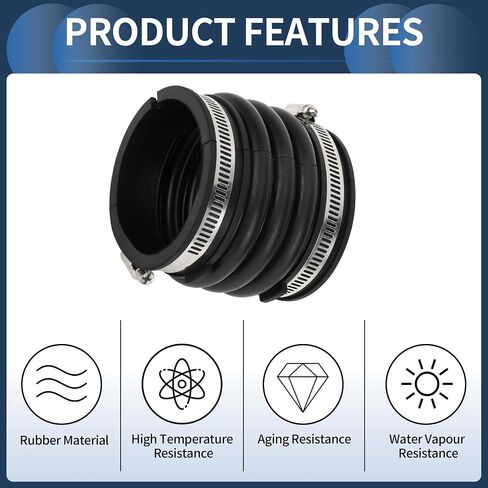 Air Intake Hose Tube with Clamps, No.17881AA010 for Toyota Camry 2002-2006 for Lexus ES330 V6 202 3.3L 2004-2006 Black, 1 Pc in Saudi Arabia