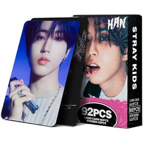 KPOPBP Stray Kids Photocards 92 PCS SKZ Rock Star Album Photo Cards KPOP Gift Lomo Cards Merch for SKZ Boys and Girls(FELIX)