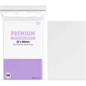 Kpop Photocard Sleeves Clear Polypropylene Card Protector for Albums Photocards, PVC Free and Acid Free, 100 Sleeves per Pack (57x88mm)