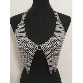 ADVIK ENTERPRISES 9 mm Chainmail Metal Top - Halter Armor Bra Shirt LARP Costume T-3
