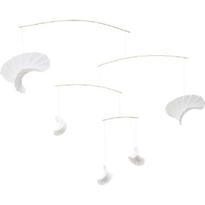 Waves 5 Hanging Mobile - 35 Inches Plastic and Gold Plated Stainless Steel Bars - Handmade in Denmark by Flensted