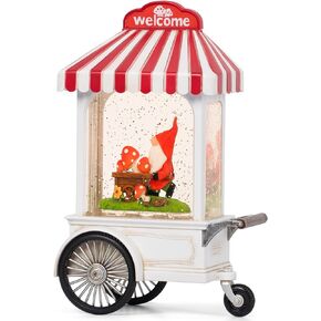 Easter Snow Globe Lighted Blue Truck Loaded with Easter Eggs Décor, Snow Globe, Vintage Red Truck for Easter Decorations Gift Holiday Table Top Décor