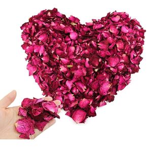 150 Grams/ 5.3 OZ Natural Real Red Rose Flower Petals Dried Rose Petal for Wedding Decoration Bath Foot Bath Wedding Confetti Crafts Accessories