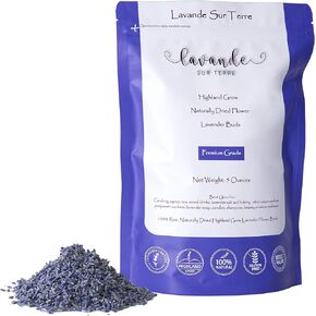 Lavande Sur Terre Dried Lavender Flower Buds for Crafts, Baking, Tea, DIY Projects, Sachets & Fresh Fragrance, 5 Ounces Bag, LV-O-N-1