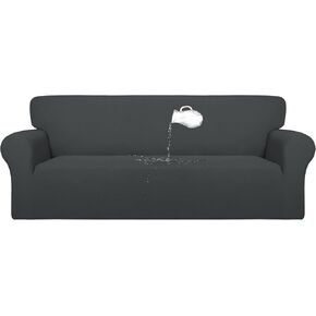 PureFit 100% Dual Waterproof Couch Cover Slipcovers for Couches and Sofas - Stretch Non Slip Fleece Sofa Covers Washable, Leakproof Furniture Protector for Kids, Pets, Dog (Recliner, Beige) in Kuwait