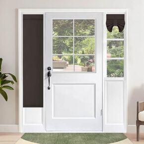 OutdoorLines Blackout French Door Curtains, Privacy Thermal Insulated Tie up Glass Shades, Easy to Install Tricia Window Drapes, Front Door Curtain, W26 x L68 inch, Black, 1 Panel