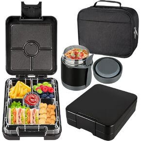 Bento Lunch Box Set for Kids with 10oz Soup Thermo, Leak-Proof Lunch Containers with 4 Compartment, Kids Thermo Hot Food Jar and Insulated Lunch Bag for Kids to School,BPA-Free(Basketball) in Kuwait