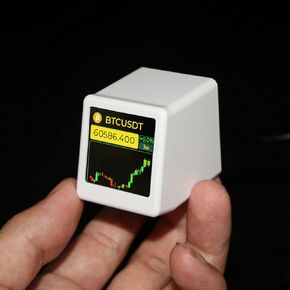 Bitcoin Stock Ticker Monitor Display Digital Clock Weather, Temperature, Humidity, and Picture Playback Wi-Fi Enabled, and Photo Slideshow Capabilities (Yellow)