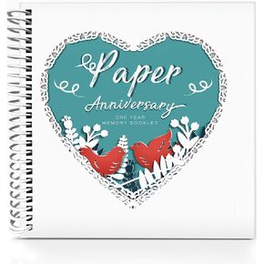 Unique First Wedding Anniversary Memory Book with Stickers and A Matching Card - Perfect Memory Journal For Paper Anniversary - Wedding Gifts for Bride and Groom - Wedding Planner Book