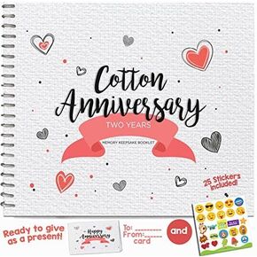 Unique First Wedding Anniversary Memory Book with Stickers and A Matching Card - Perfect Memory Journal For Paper Anniversary - Wedding Gifts for Bride and Groom - Wedding Planner Book