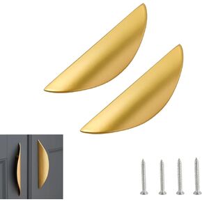 مقبض الهلال الذهبي من Xisakaca، قطعتان من درج نصف القمر يسحب النحاس ويسحب مقابض الأدراج المصقولة 2.52 بوصة مراكز ثقب لملحقات الأجهزة والأثاث ومقبض الدرج ومقبض الباب وخزانة ملابس الحمام in Kuwait