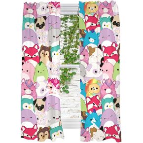 Franco Squishmallows Room Window Curtains Drapes Set, 82 in x 63 in, (Official Licensed Product)