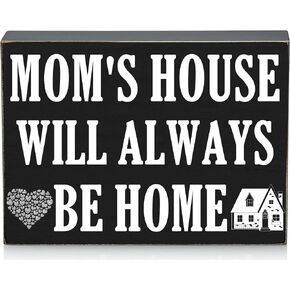 Family Wall Decor - Mom's House Will Always Be Home, Birthday Gifts for Mom for Bedroom Living Room Hanging Decoration, Christmas Gifts for Mom 8x6 Inches（CA7US-070）