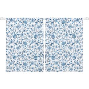 Vimorco Fabric Polyester Semi Sheer Cafe Curtains Kitchen Liner Curtains, Curtains for Kitchen Windows, Small Short Window Curtains, Waterproof, Rod Pocket, 2 Panels 39" L X 27.5" W, Daisy Sunflower