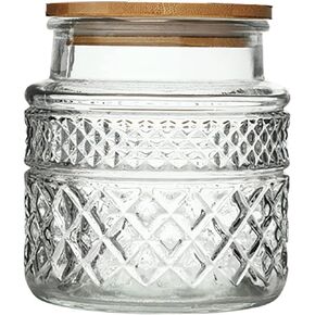 Large Glass Storage Jar, 60 FL OZ Glass Food Storage Containers with Bamboo Lid, Kitchen Containers Cereal Canisters Decorative Jar for Candy Snack Cookies Coffee Tea Nuts Airtight Glass Jars