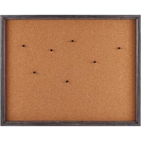Towle Living Cork Board with 5 Push Pins for Home Office, Dorm Room, Bedroom, Kitchen, Classroom, Gray