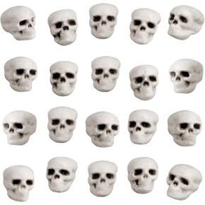 20 قطعة من جماجم الهالوين ذات مظهر واقعي، رؤوس جماجم صغيرة مخيفة للهالوين هيكل عظمي بشري جمجمة رأس جمجمة بلاستيكية لحفلات الهالوين ديكور طاولة المقبرة، منزل مسكون، لوازم صور الدعامة in Kuwait