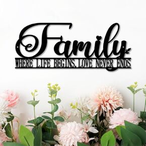 Metal Family Signs - Perfect for Living Room and Bedroom Decor - Ideal Housewarming, Christmas, Thanksgiving Gift（black）