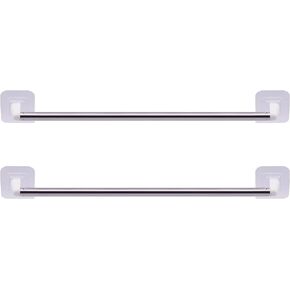 YYST Type C 16" - 39" Self Adhesive Curtain Rod Extendable Tension Rod Petite cafe Rod Cupboard Bar Sash Rod for Closet, Wardrobe, Bookshelf, Small Window (2)