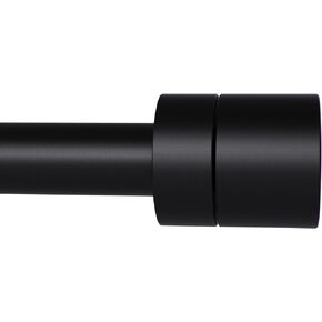 Black Curtain Rods for Windows: 1 Inch Diameter Heavy Duty Adjustable Curtain Rod 32" to 45", Decorative Single Window Curtain Rods with Modern End Cap Finials,Window Drapery Rod for Bedroom