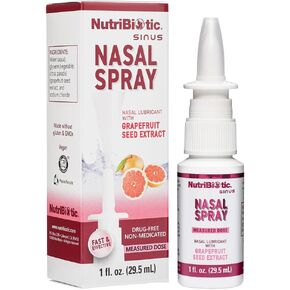 NutriBiotic Nasal Spray 1 Fl Oz | Nasal Lubricant with Grapefruit Seed Extract & Sodium Chloride | Help Flush Irritants from Nasal Passages | Convenient Measured Dose Pump | Drug-Free & Non-Medicated