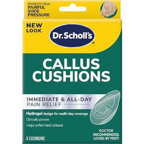 Dr. Scholl's Callus Cushions with Hydrogel Technology, 5 ct // Cushioning Protection Against Shoe Pressure and Friction That Fits Easily in Any Shoe for Immediate and All-Day Pain Relief