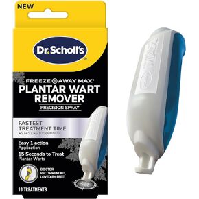 Dr. Scholl's Freeze Away MAX Plantar WART Remover // 10 Applications, 15 Seconds to Treat Plantar Warts, Precision Spray, Easy 1-Action, 10 Treatments