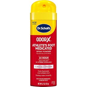 Dr. Scholl's Athlete's Foot Medicated Spray Powder, 4.7 oz // 24-Hour Daily Relief of Itching & Burning, Clinically Proven, Cures & Prevents Most Athlete's Foot, Destroys Odors Instantly