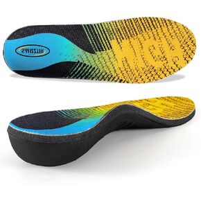 Plantar Fasciitis Relief High Arch Support Insoles,for Flat Feet,Heel Pain,Foot Pain Relief,Work Boot Shoe Insoles for Standing All Day Men Women (Yellow, Men's 4-4 1/2 | Women's 6-6 1/2-(230mm))