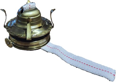 B&P Lamp Replacement Oil and Kerosene Lamp #2 Size Brass Plated Burner with Reduction Collar and Cotton Lamp Wick | Fits Vintage Oil Lamps | Holds a 3 Inch Base Chimney - 2 Pack in Saudi Arabia