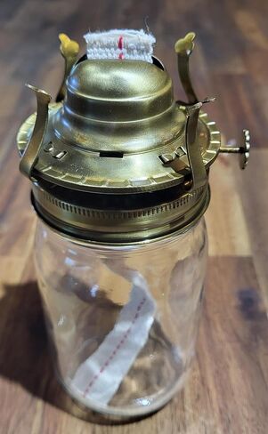 B&P Lamp Replacement Oil and Kerosene Lamp #2 Size Brass Plated Burner with Reduction Collar and Cotton Lamp Wick | Fits Vintage Oil Lamps | Holds a 3 Inch Base Chimney - 2 Pack in Saudi Arabia