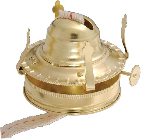 B&P Lamp Replacement Oil and Kerosene Lamp #2 Size Brass Plated Burner with Reduction Collar and Cotton Lamp Wick | Fits Vintage Oil Lamps | Holds a 3 Inch Base Chimney - 2 Pack in Saudi Arabia