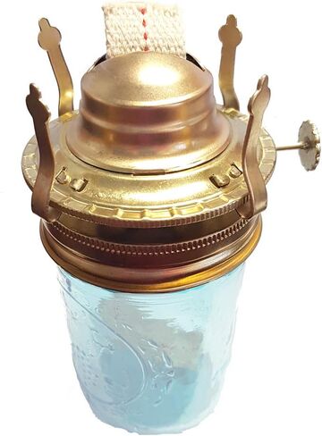 B&P Lamp Replacement Oil and Kerosene Lamp #2 Size Brass Plated Burner with Reduction Collar and Cotton Lamp Wick | Fits Vintage Oil Lamps | Holds a 3 Inch Base Chimney - 2 Pack in Saudi Arabia