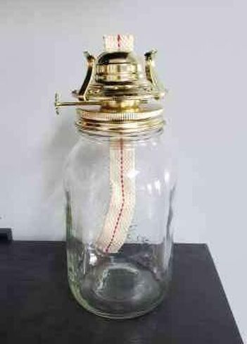 B&P Lamp Replacement Oil and Kerosene Lamp #2 Size Brass Plated Burner with Reduction Collar and Cotton Lamp Wick | Fits Vintage Oil Lamps | Holds a 3 Inch Base Chimney - 2 Pack in Saudi Arabia