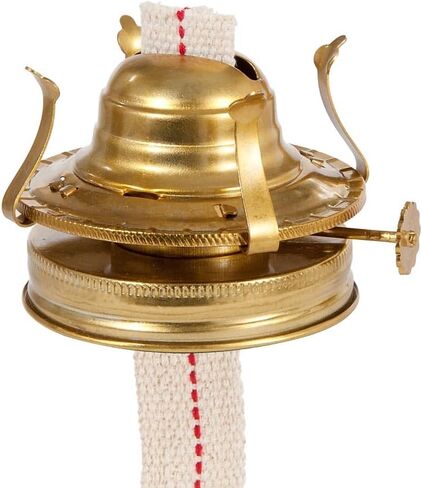 B&P Lamp Replacement Oil and Kerosene Lamp #2 Size Brass Plated Burner with Reduction Collar and Cotton Lamp Wick | Fits Vintage Oil Lamps | Holds a 3 Inch Base Chimney - 2 Pack in Saudi Arabia