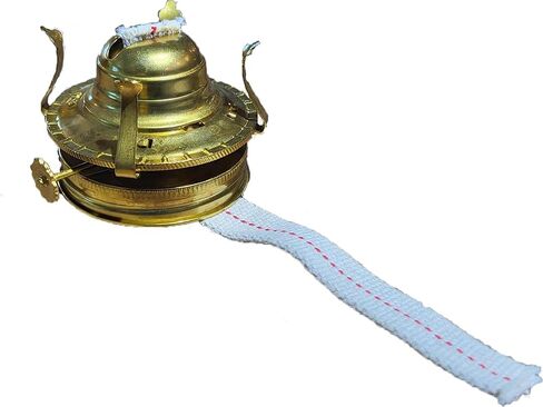 B&P Lamp Replacement Oil and Kerosene Lamp #2 Size Brass Plated Burner with Reduction Collar and Cotton Lamp Wick | Fits Vintage Oil Lamps | Holds a 3 Inch Base Chimney - 2 Pack in Saudi Arabia