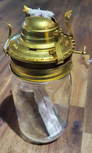 B&P Lamp Replacement Oil and Kerosene Lamp #2 Size Brass Plated Burner with Reduction Collar and Cotton Lamp Wick | Fits Vintage Oil Lamps | Holds a 3 Inch Base Chimney - 2 Pack in Saudi Arabia
