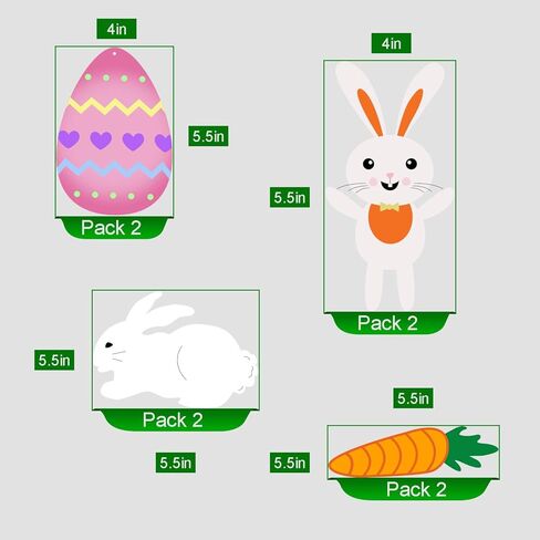 زينة دوامة معلقة لعيد الفصح - عبوة من 36 قطعة | زينة عيد الفصح - زينة على شكل أرنب بيضة عيد الفصح، زخارف من رقائق معدنية معلقة للمنزل والمكتب والمدرسة - لوازم زينة لحفلات عيد الفصح in Kuwait